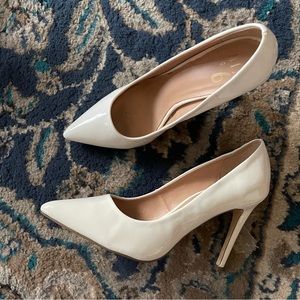 White point toe heels